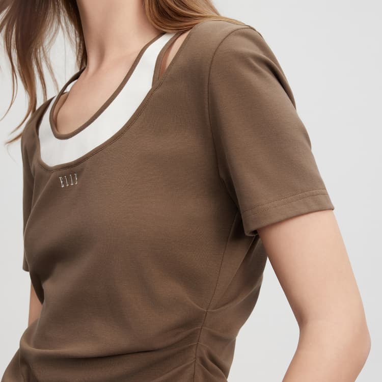 Футболка ELLE Two-in-One Colorblock Tee - изображение 6