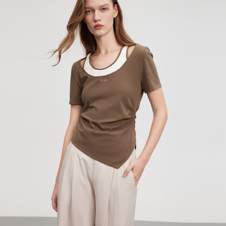 Футболка ELLE Two-in-One Colorblock Tee - изображение 5