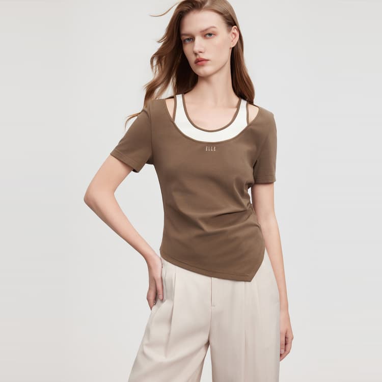 Футболка ELLE Two-in-One Colorblock Tee - изображение 3