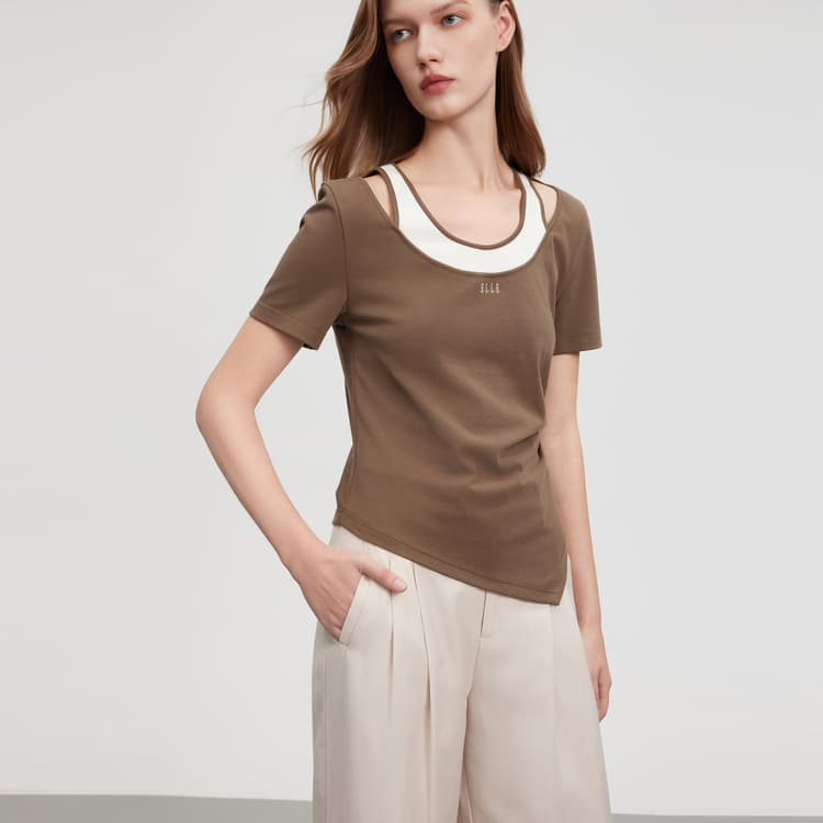 Футболка ELLE Two-in-One Colorblock Tee - изображение 7