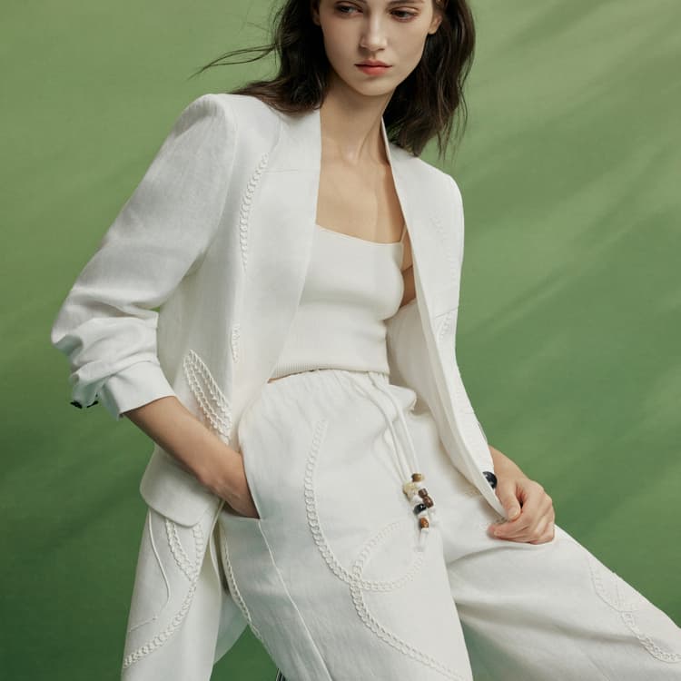 ELLE Белый Женские Деловые Костюмы - изображение 3