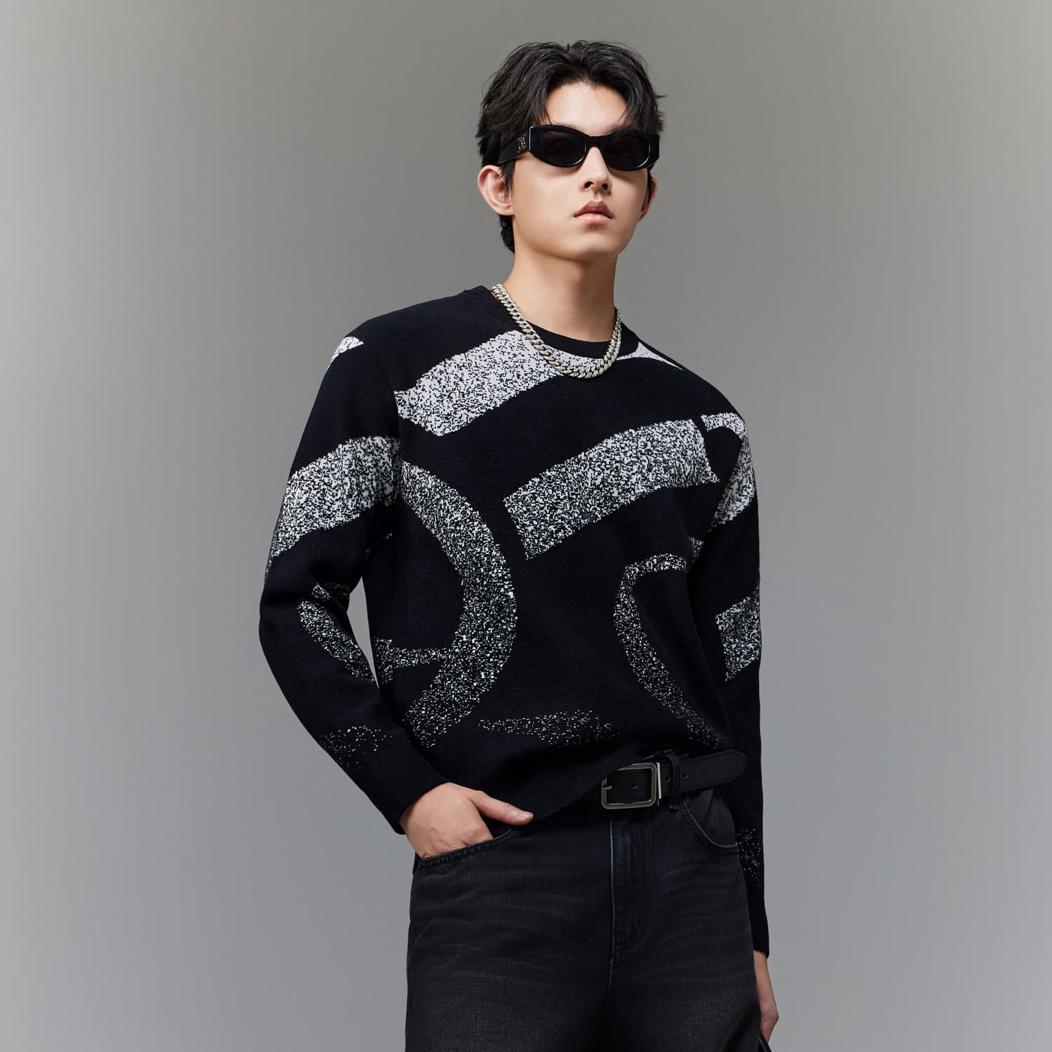 Кофта Cabbeen Charcoal Black 01 Мужские Свитера - изображение 4