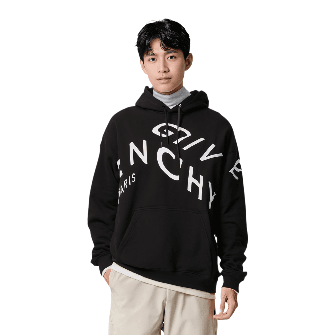 Худи Givenchy Logo Embroidered Hoodie Black - изображение 3
