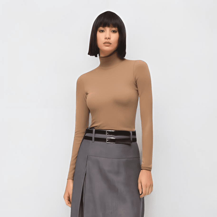 Футболка SKIMS FITS EVERYBODY TURTLENECK TOP T SIENNA - изображение 3