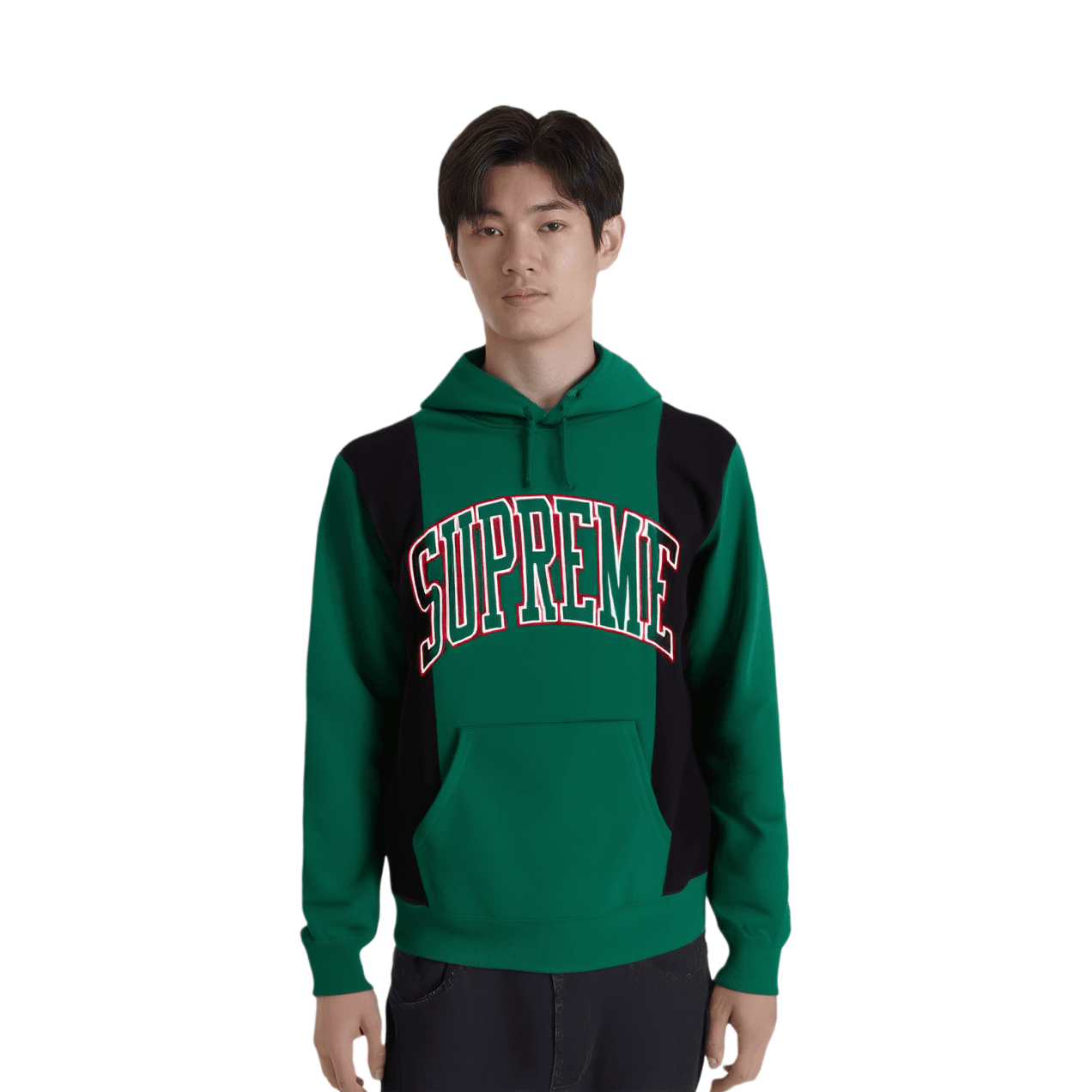 Кофта Supreme Paneled Arc Hooded Sweatshirt Green - изображение 2