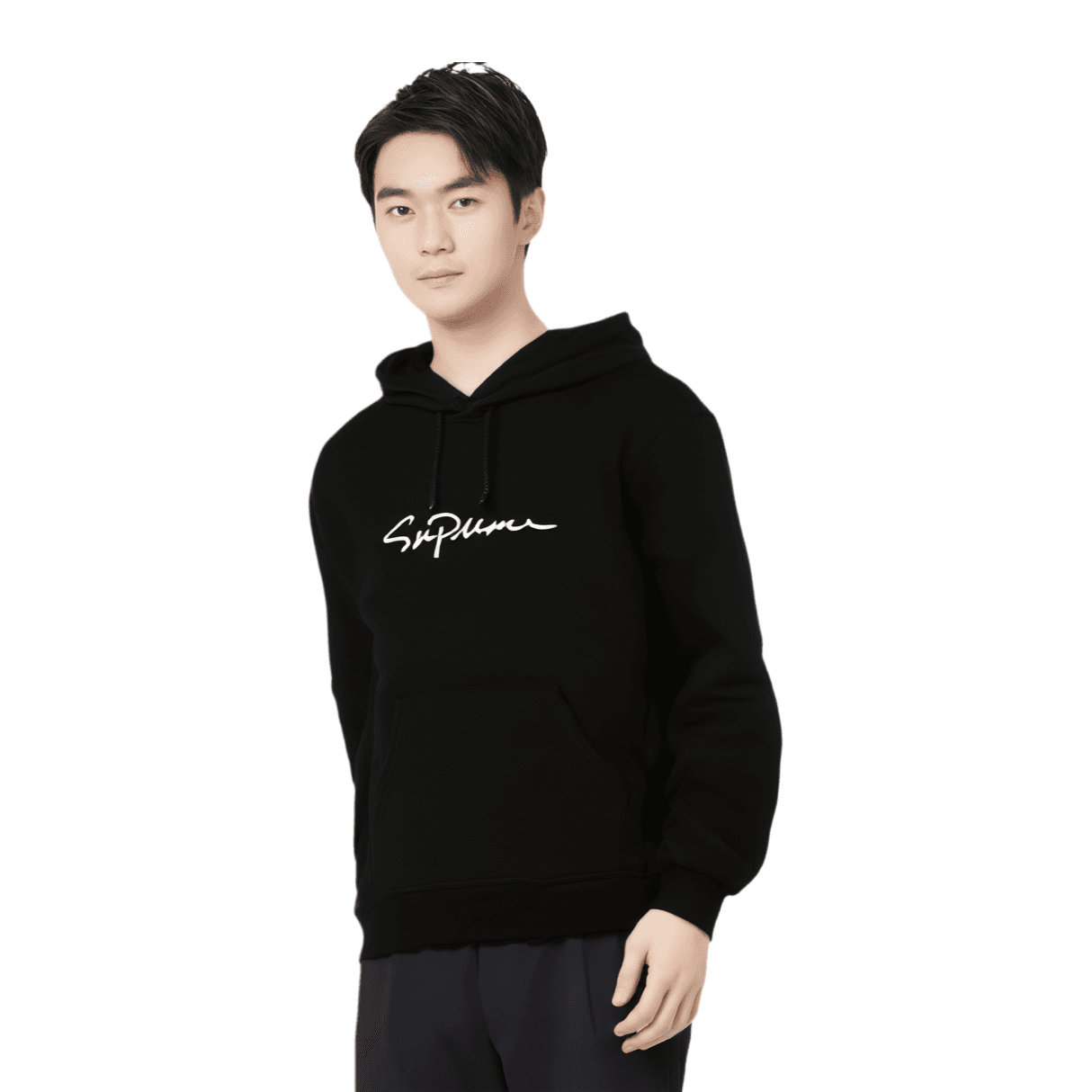 Кофта Supreme FW18 Classic Script Hooded Sweatshirt Black - изображение 4