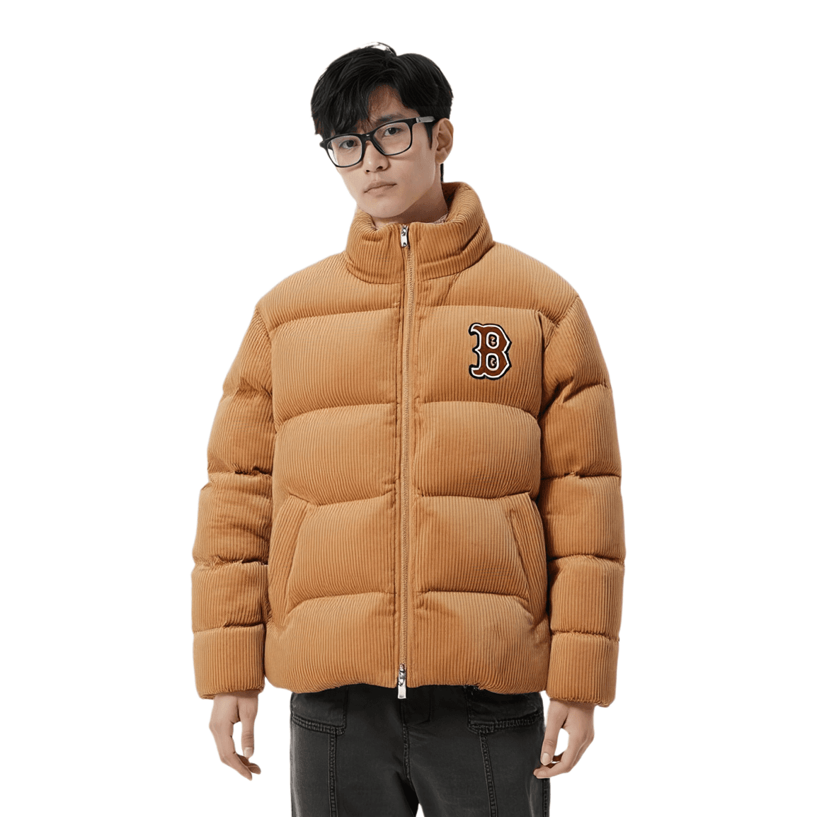 Зимняя куртка MLB FW23 Embroidered Corduroy Down Jacket Beige - изображение 3