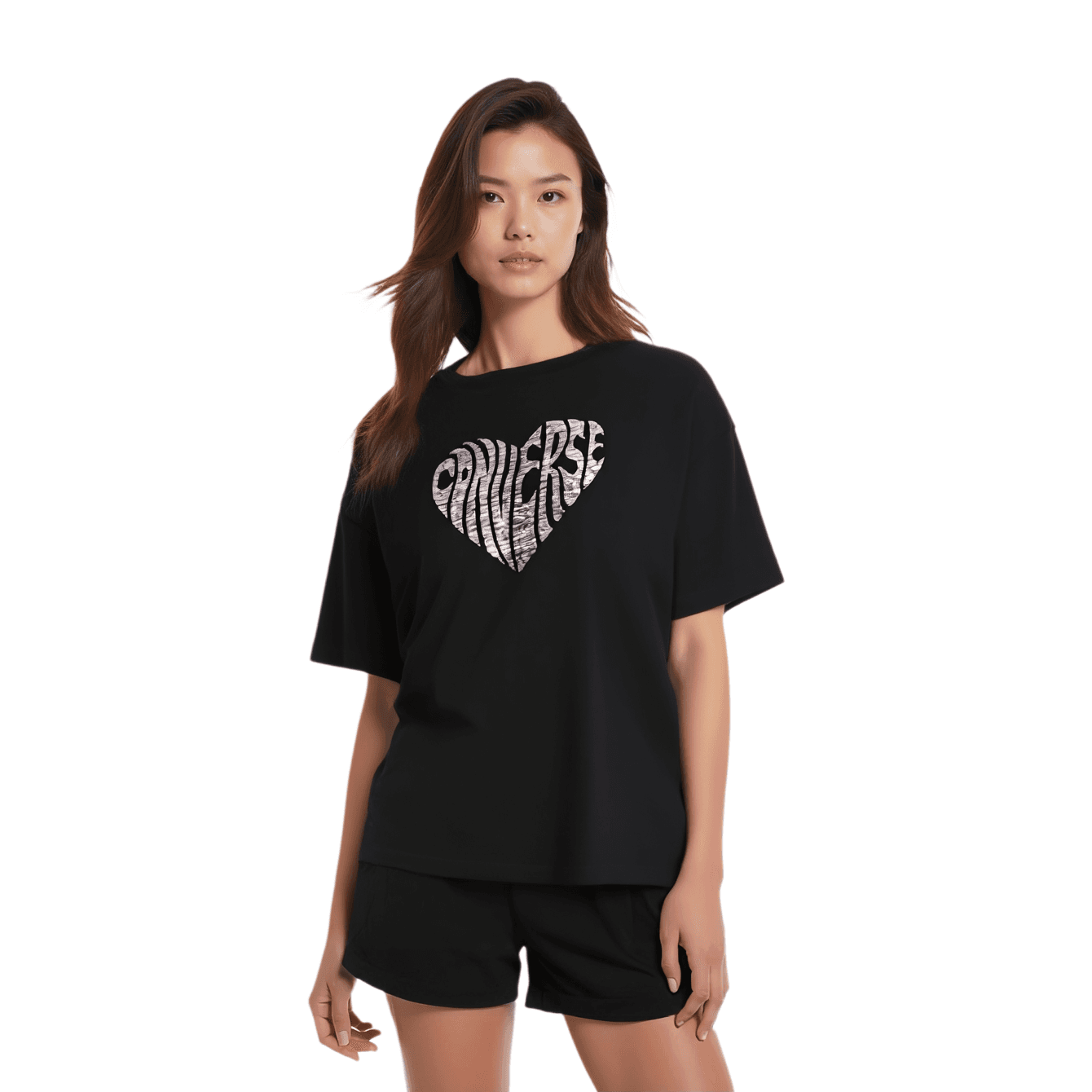 Футболка Converse Heart Print Crewneck Tee - изображение 4