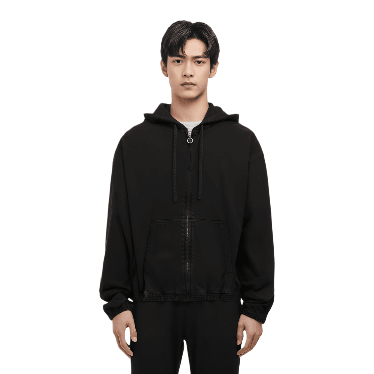 Джинсовая куртка ZARA Hoodie Denim Jacket Black - изображение 3