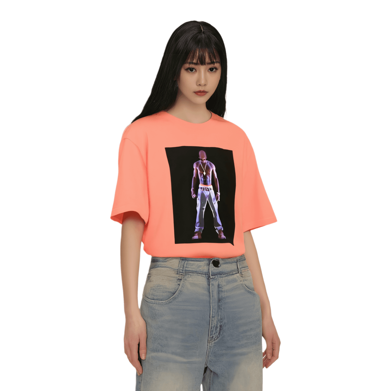 Футболка Supreme Tupac Hologram Tee Neon Orange - изображение 2