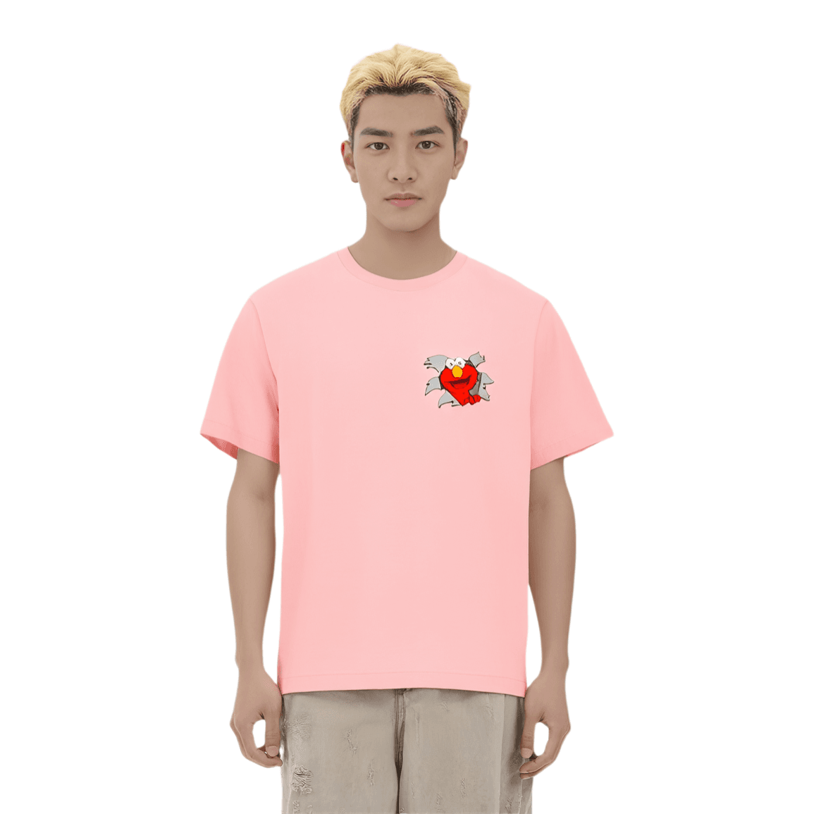 Футболка UNIQLO x KAWS x Sesame Street T-Shirt Pink - изображение 2