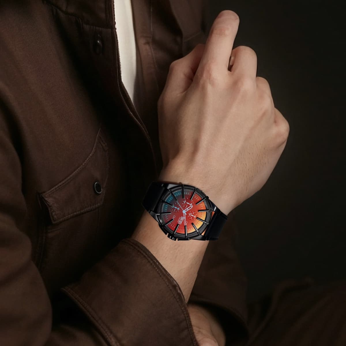 Механические часы Diesel Framed 44mm Orange - изображение 4