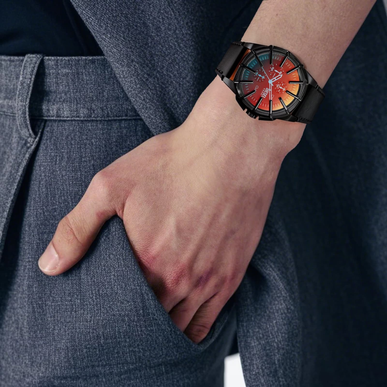 Механические часы Diesel Framed 44mm Orange - изображение 5