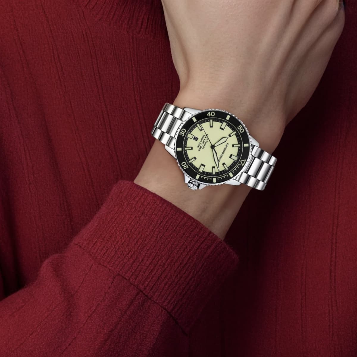 Механические часы Emporio Armani Mechanical Watch 42mm Yellow Dial - изображение 5