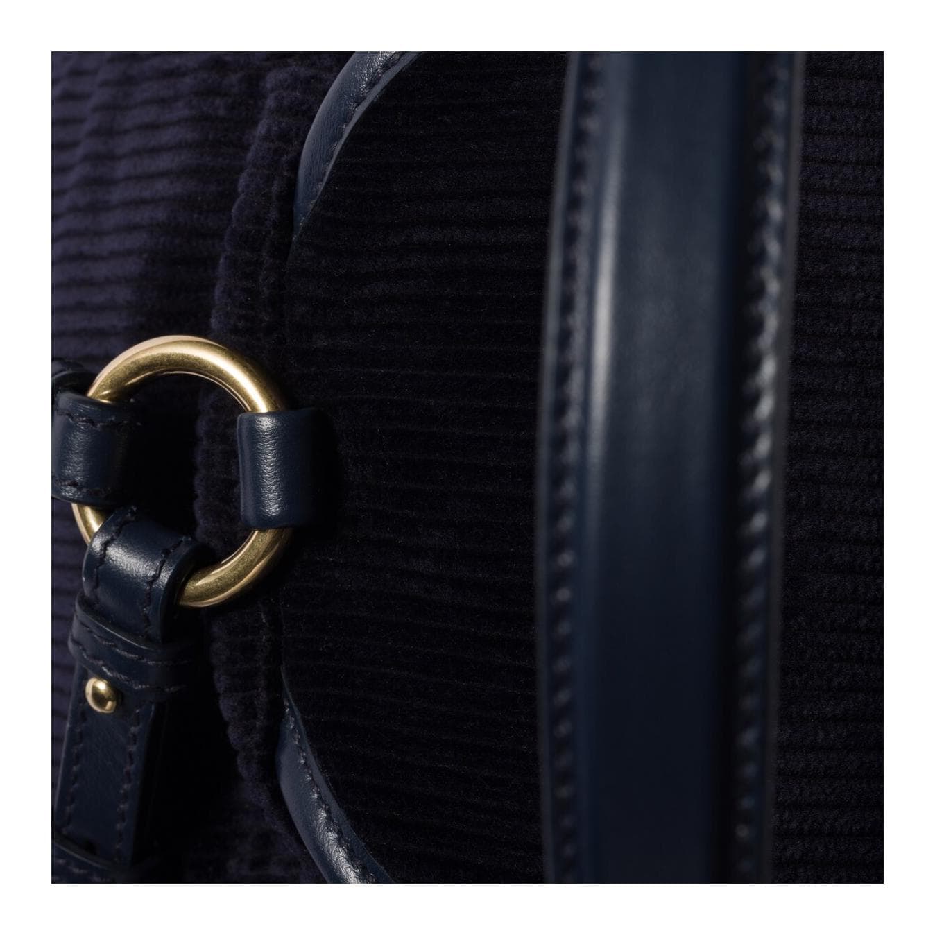 Рюкзак Miu Miu Leather Logo Corduroy Backpack Medium Blue - изображение 5