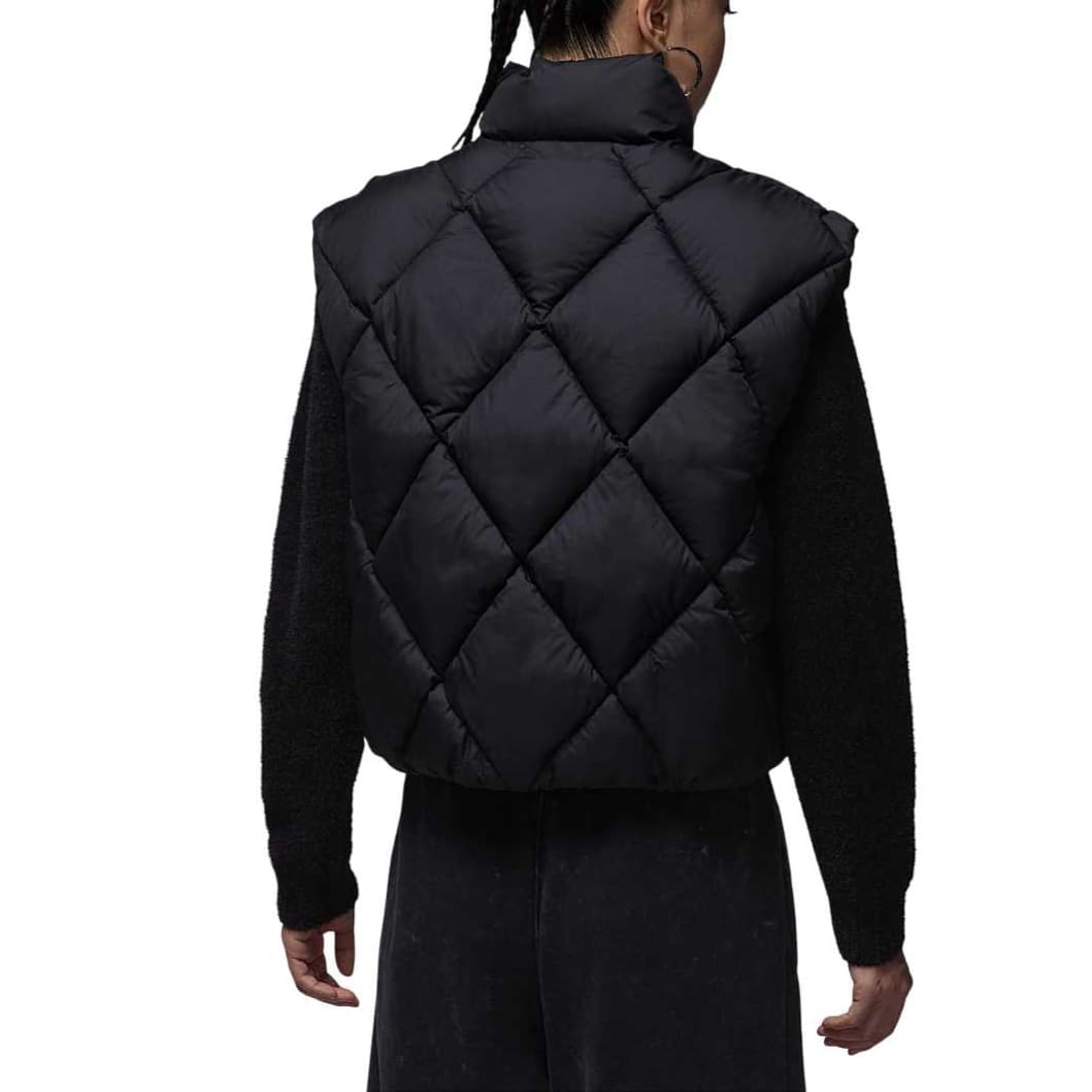 Jordan Therma-FIT Однотонный Воротник-стойка Экстра свободный водонепроницаемый жилет Женский Черный - изображение 2