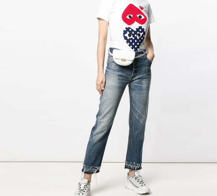 Футболка CDG Play Polka Dot Inverted Heart Tee White - изображение 4