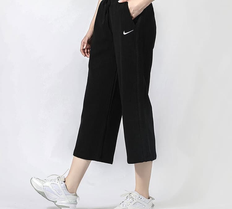 Штаны Nike Cropped Wide-Leg Pants Black - изображение 5
