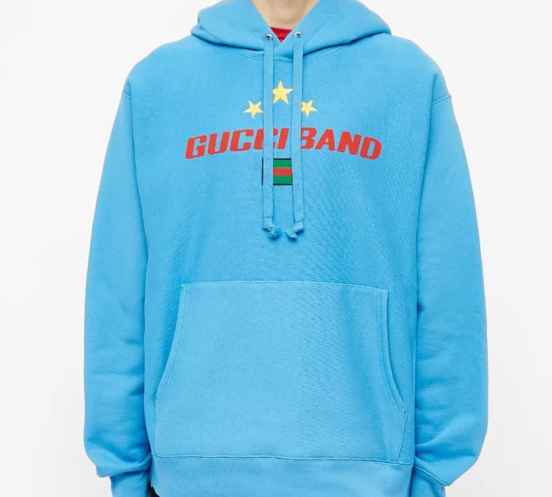 Худи GUCCI BAND STARS Popover Hoodie Blue - изображение 2