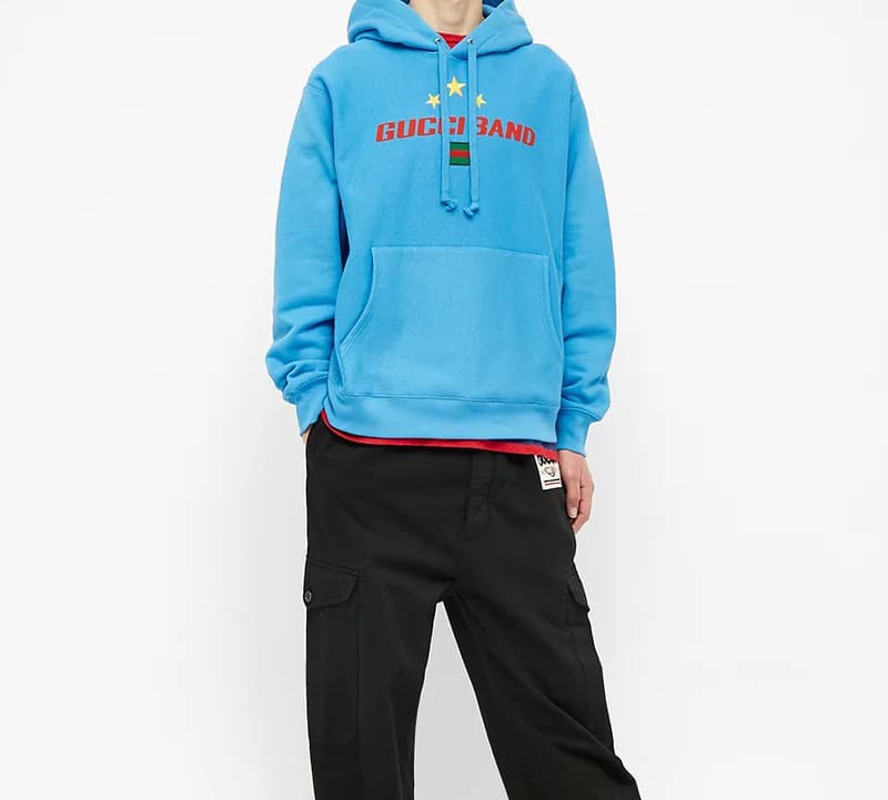 Худи GUCCI BAND STARS Popover Hoodie Blue - изображение 3