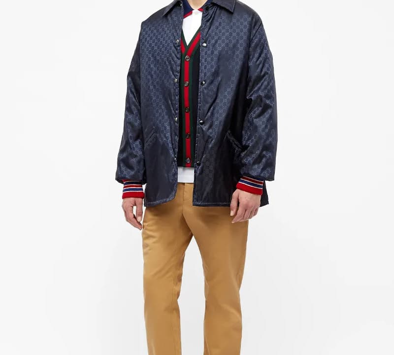 Куртка Gucci GG Jacquard Jacket Navy - изображение 4