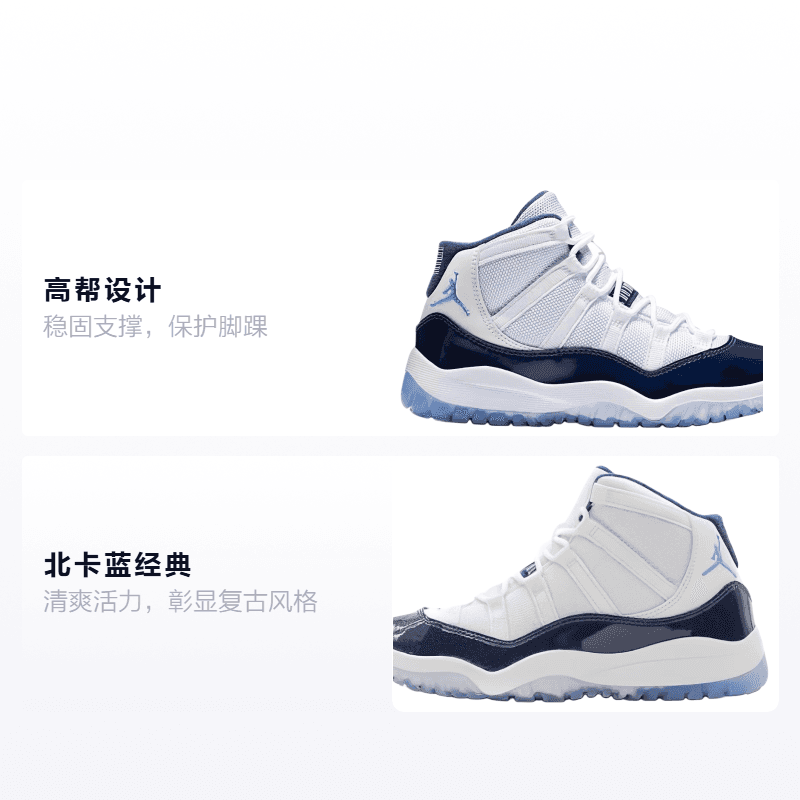 Кроссовки для баскетбола Jordan Air Jordan 11 UNC - изображение 2