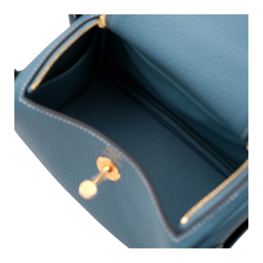 Сумка через плечо HERMES Lindy Clemence D2 NEW BLEU JEAN - изображение 6