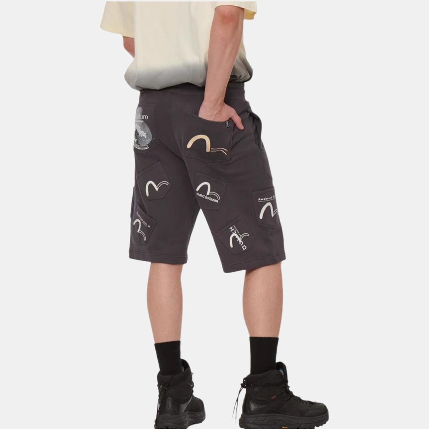 Тренировочные штаны EVISU SS22 Seagull Print Multi-Pocket Shorts - изображение 7