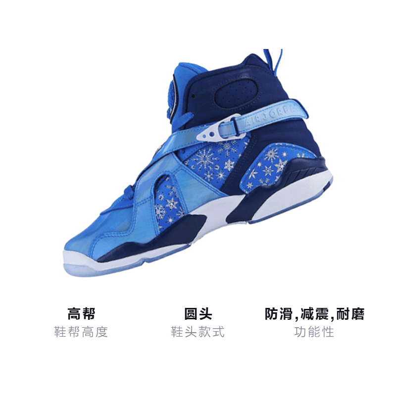 Кроссовки для баскетбола Jordan Air Jordan 8 Retro Snow Blizzard Snowflake GS - изображение 3