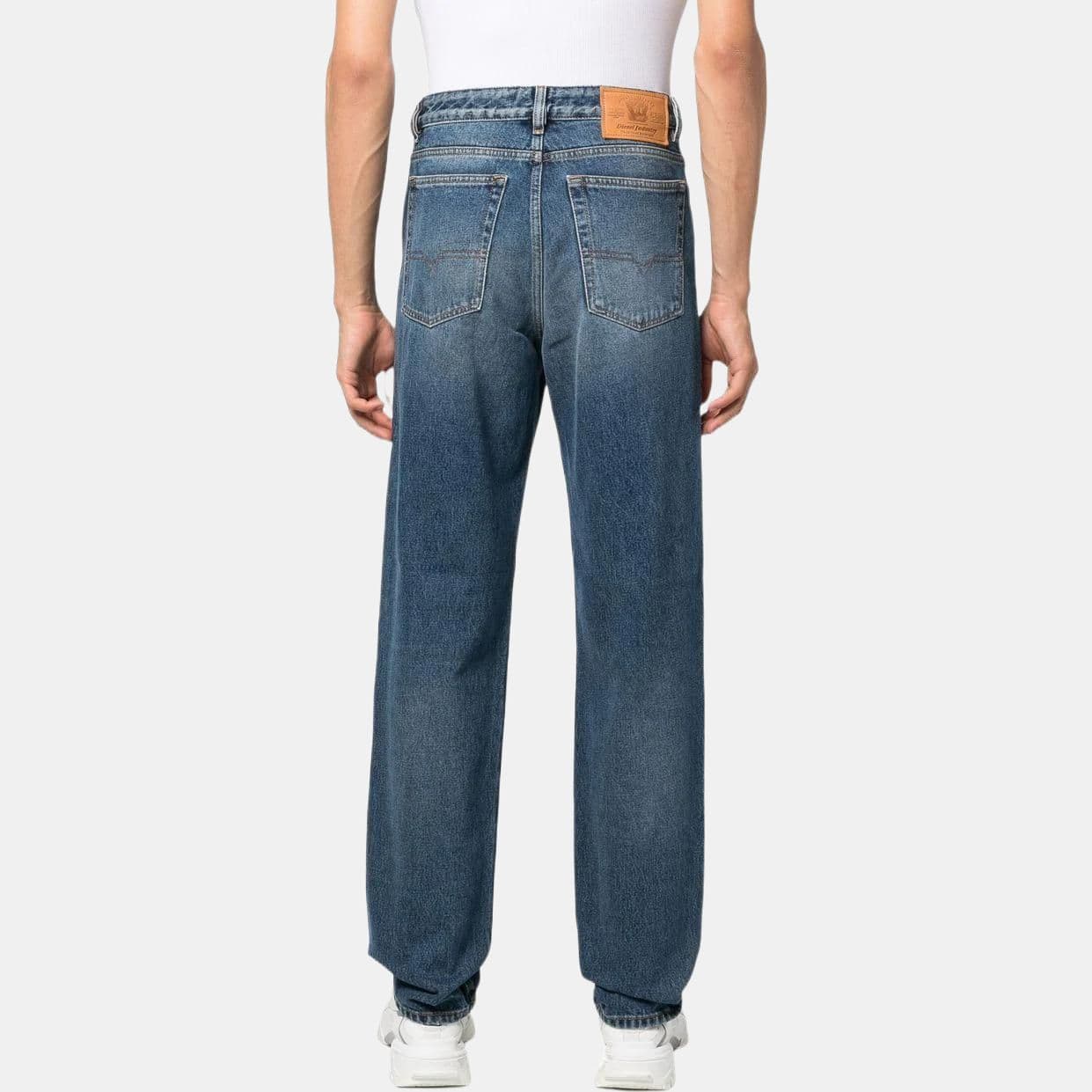Штаны DIESEL SS23 Washed Straight Jeans Blue — фото 4