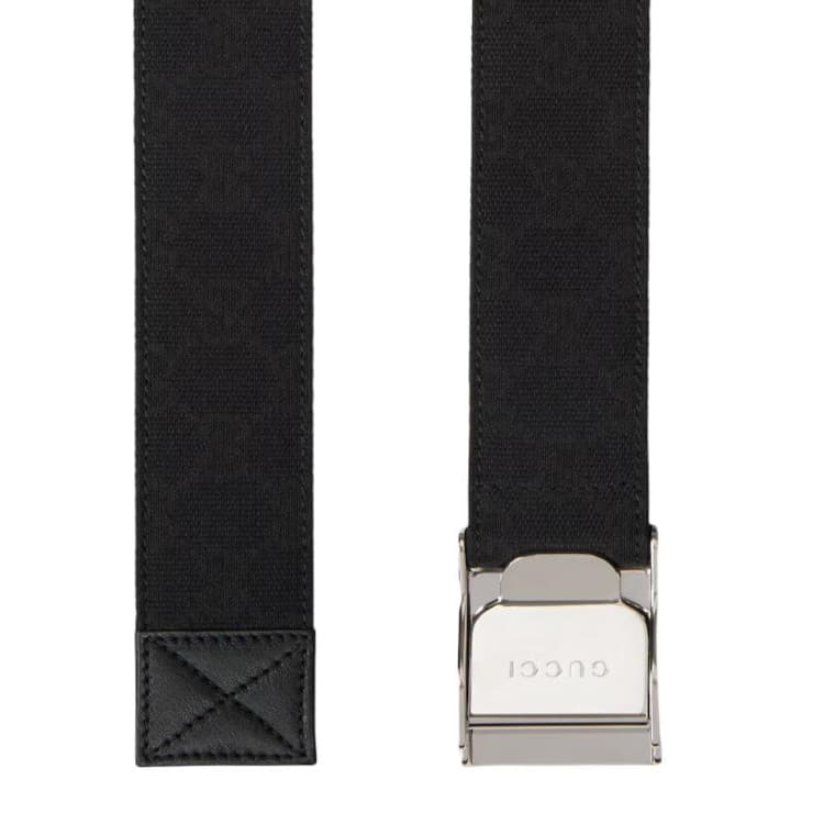 Ремень Gucci Canvas Аксессуары для часов Ремни Мужской Черный Ширина корпуса 4CM - изображение 2