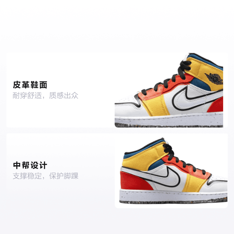 Кроссовки для баскетбола Jordan Air Jordan 1 Mid GS - изображение 2
