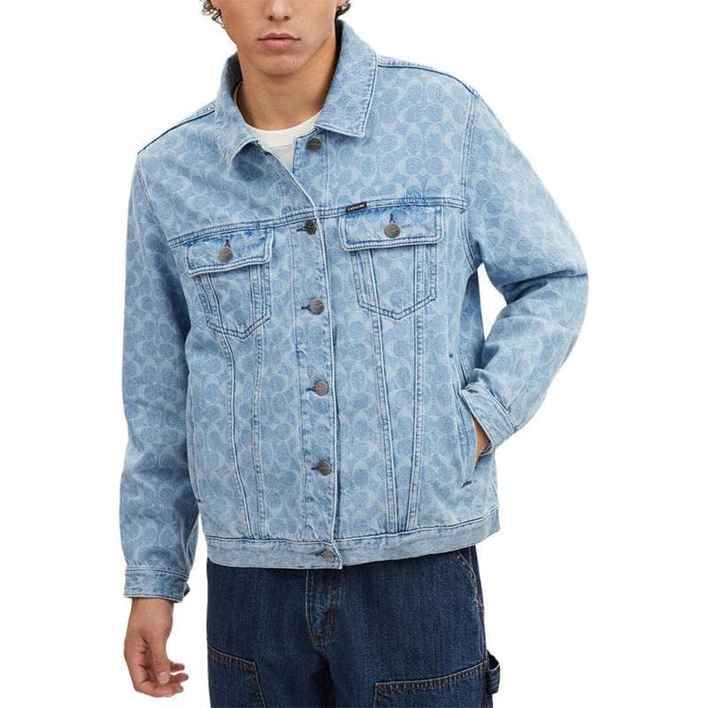Джинсовая куртка COACH Logo Print Denim Jacket - изображение 4