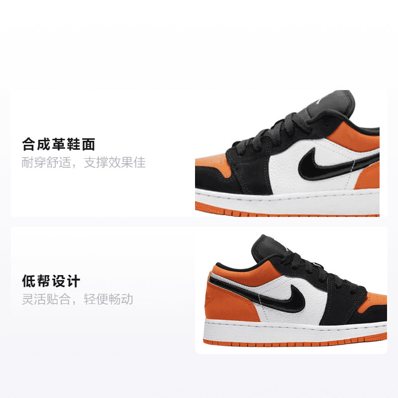 Кроссовки для баскетбола Jordan Air Jordan 1 Low Shattered Backboard GS - изображение 2