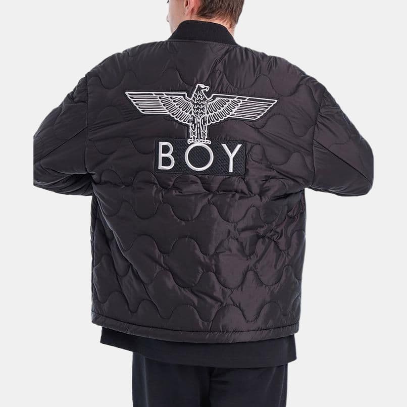 Зимняя куртка пуховик Boy London Logo Patch Half-Zip Cotton Jacket Black - изображение 3