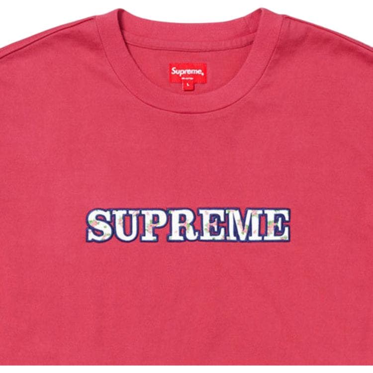 Футболка Supreme FW18 Floral Logo Tee Dusty Red - изображение 4