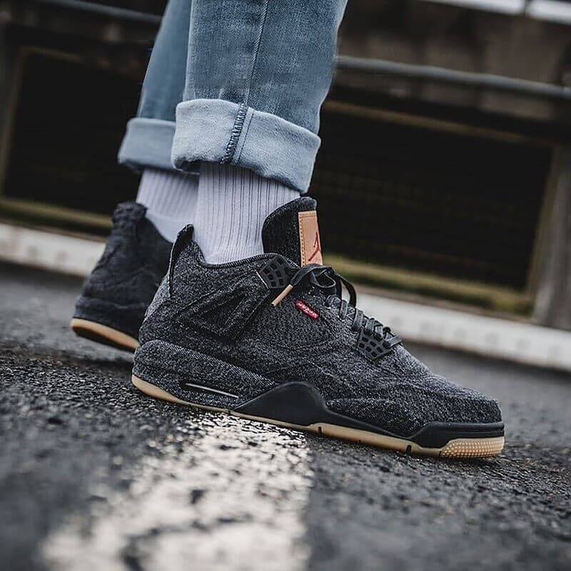 Кроссовки для баскетбола Jordan Air Jordan 4 Retro Levis Black GS - изображение 4