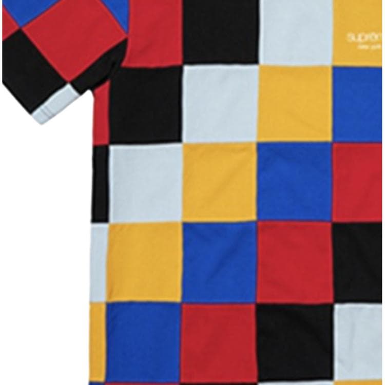 Футболка Supreme FW18 Patchwork Pique Tee RedYellowBlue T - изображение 3