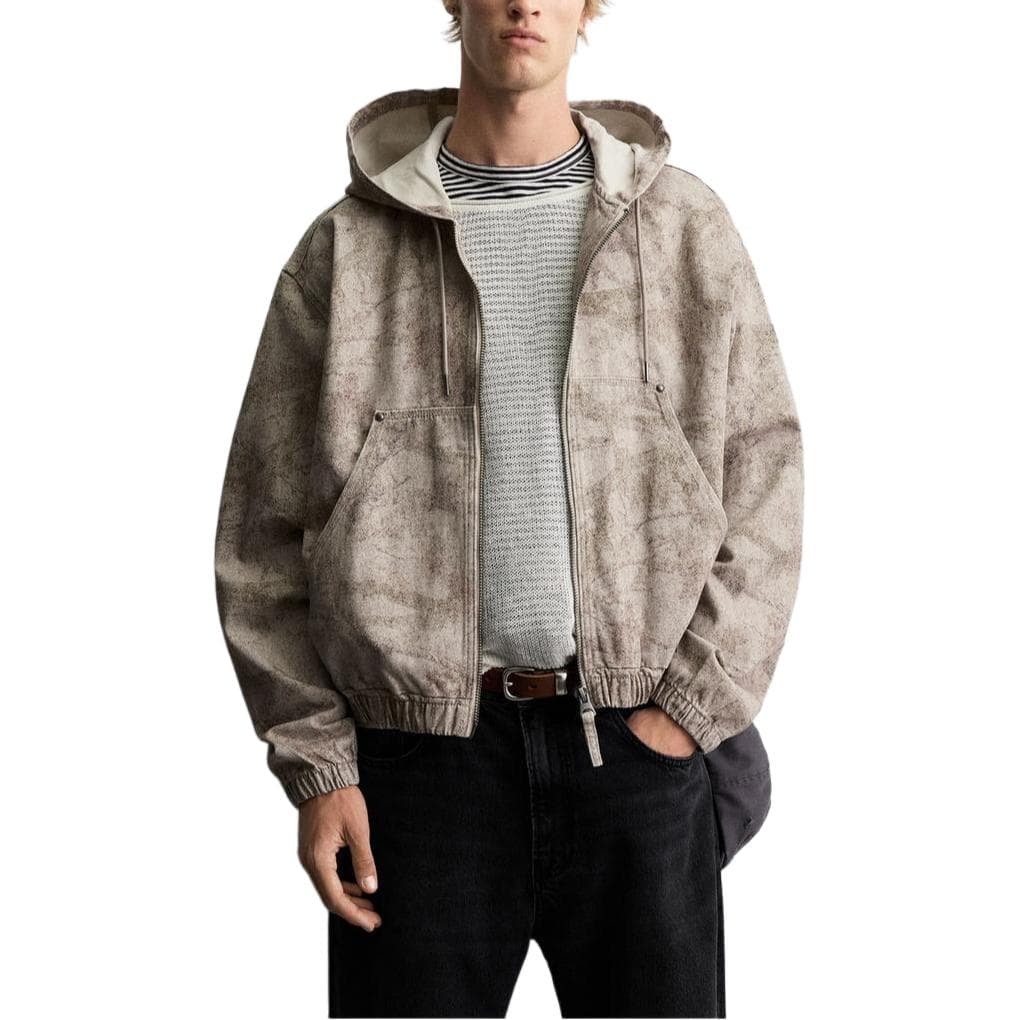 Куртка ZARA Casual Hoodie Washed Jacket - изображение 7