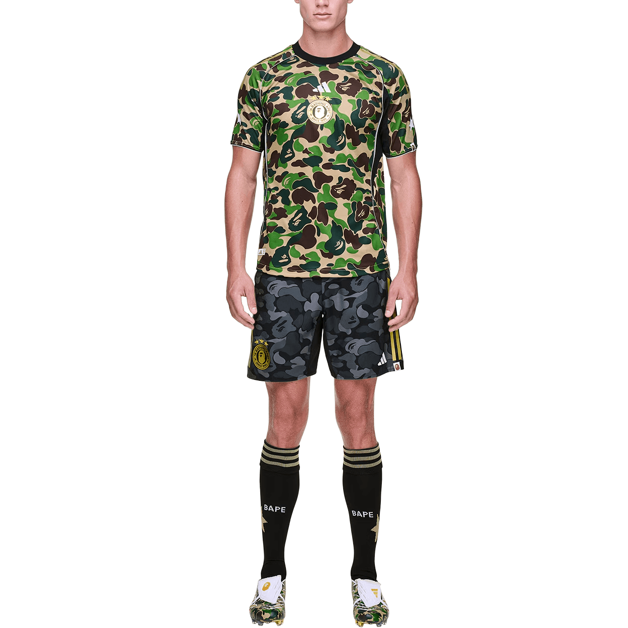 Тренировочные штаны adidas x A Bathing Ape FW25 FB Shorts - изображение 4