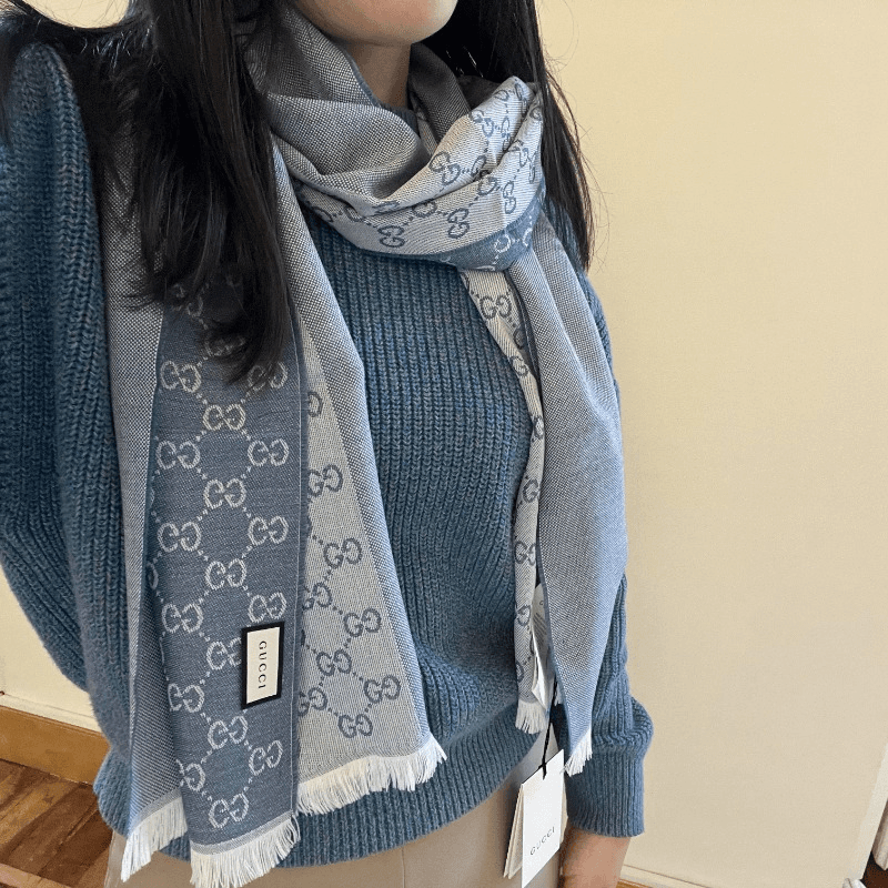 Шарф Gucci Scarf Light Blue - изображение 6