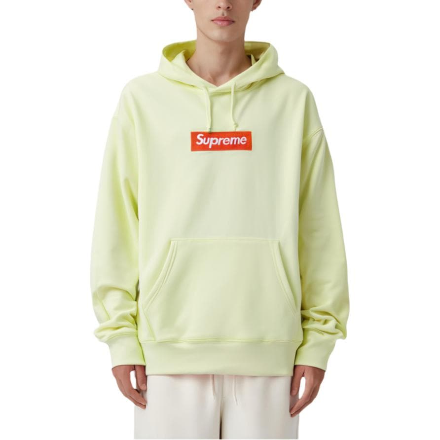 Кофта Supreme FW17 Box Logo Hooded Sweatshirt Pale Lime - изображение 2