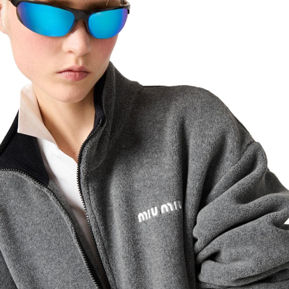 Куртка Miu Miu SS24 Logo Embroidered Jacket - изображение 6