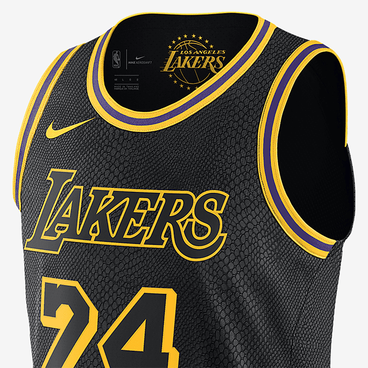 Баскетбольная майка Nike NBA Lakers City Edition Kobe Bryant Authentic Jersey Black - изображение 3