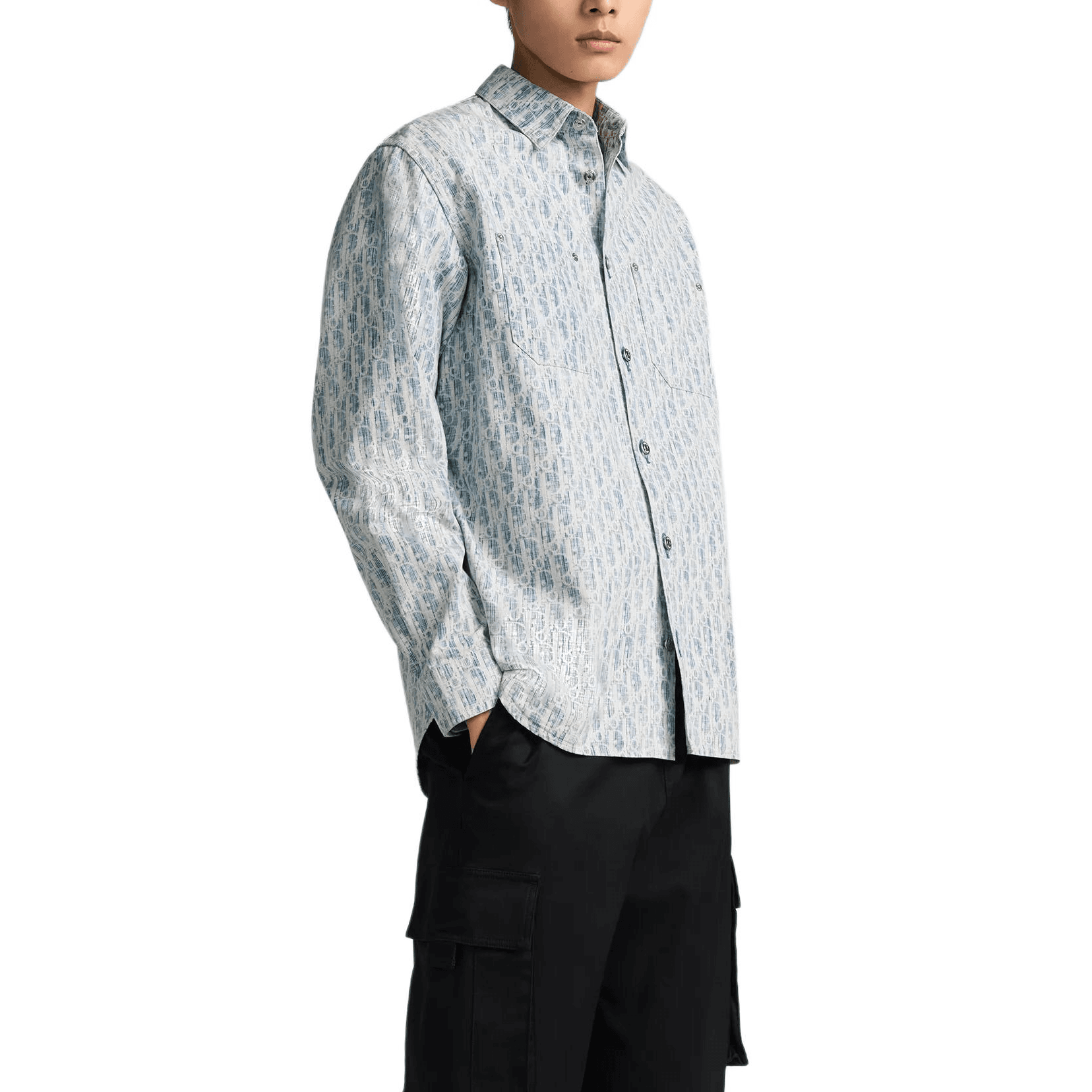 Рубашка DIOR Oblique Denim Shirt - изображение 9