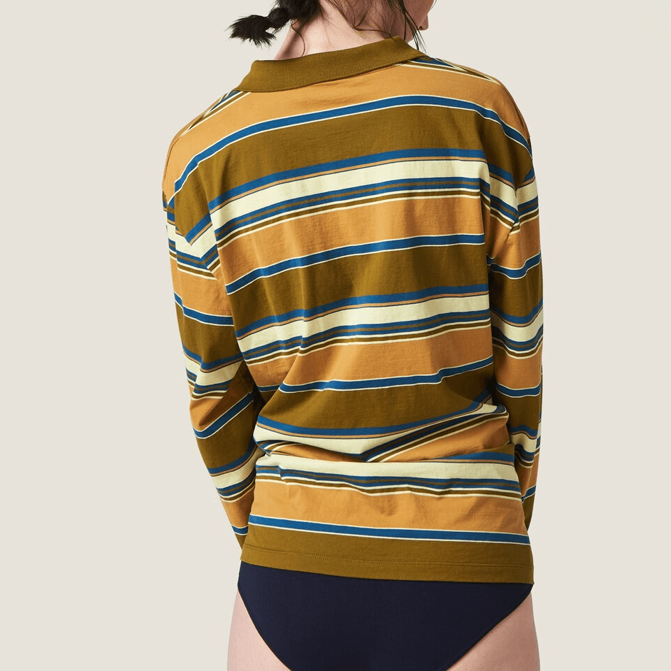 Miu Miu SS24 Striped Knit Polo Green - изображение 4