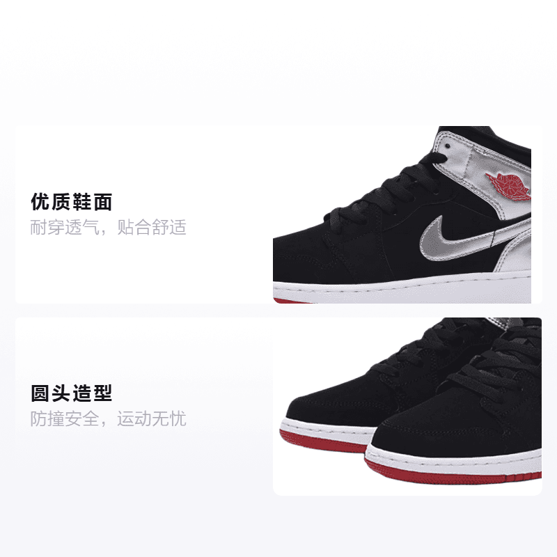 Кроссовки для баскетбола Jordan Air Jordan 1 Mid GS - изображение 2