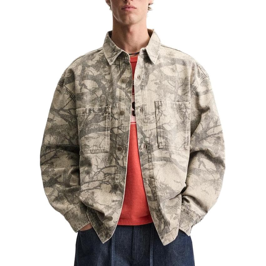 Куртка ZARA Abstract Print Jacket Brown - изображение 6