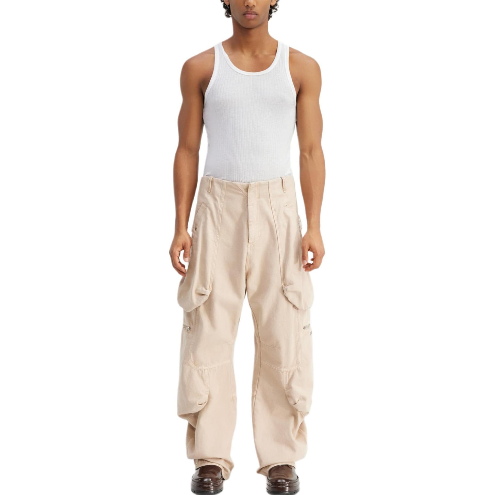 Штаны Jacquemus Wide Leg Pants Beige - изображение 4