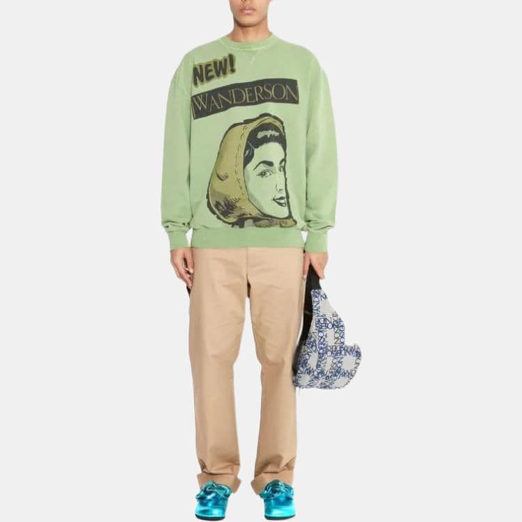 Худи JW Anderson Logo Crewneck Green — фото 2